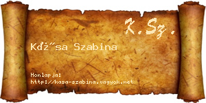 Kása Szabina névjegykártya